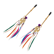 Rimba - Tepelklemmen met Kraaltjes en Veren - Multicolour-Erotiekvoordeel.nl