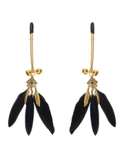 Rimba - Nippelklemmen mit Federn - Schwarz/Gold-Laced-up.nl