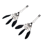 Rimba - Feather Nipple Clamps - Black/Silver-Laced-up.nl