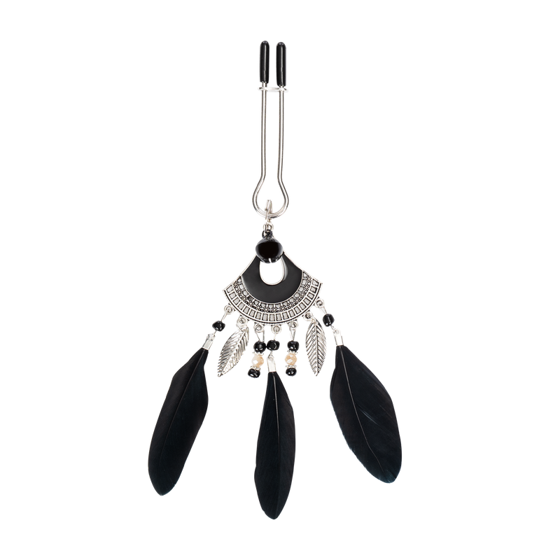 Rimba - Feather Nipple Clamps - Black/Silver-Laced-up.nl