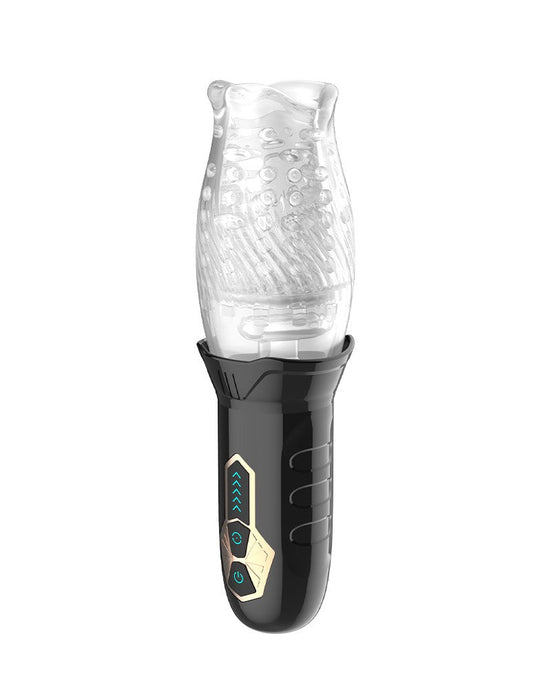 Rimba Toys - Orgastobator 01 - Automatische Masturbator - Zwart & Transparant-Laced-up.nl