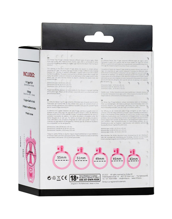 Rimba Toys - P-Cage PC01 - Kunststof Kuisheidskooi - Peniskooi - Chastity - Roze - Verkrijgbaar in 3 maten-Laced-up.nl