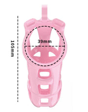 Rimba Toys - P-Cage PC01 - Kunststof Kuisheidskooi - Peniskooi - Chastity - Roze - Verkrijgbaar in 3 maten-Laced-up.nl