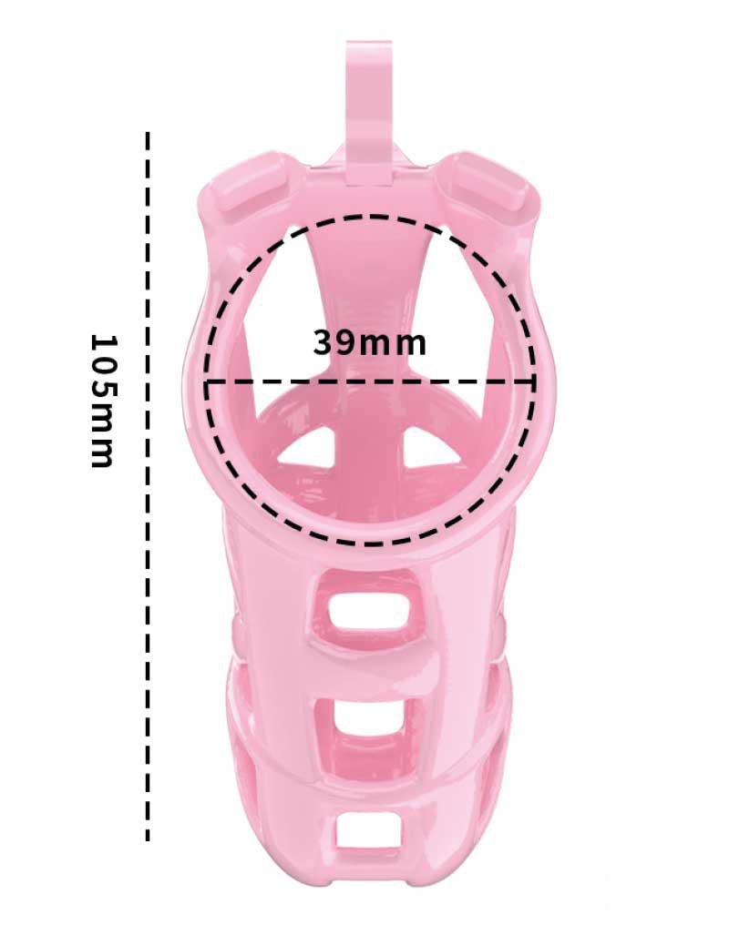 Rimba Toys - P-Cage PC01 - Kunststof Kuisheidskooi - Peniskooi - Chastity - Roze - Verkrijgbaar in 3 maten-Laced-up.nl