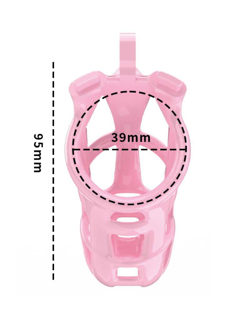 Rimba Toys - P-Cage PC01 - Kunststof Kuisheidskooi - Peniskooi - Chastity - Roze - Verkrijgbaar in 3 maten-Laced-up.nl