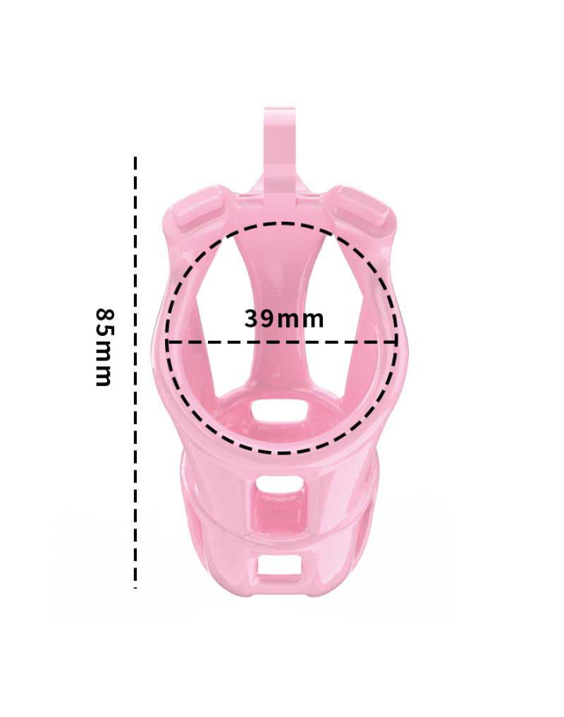 Rimba Toys - P-Cage PC01 - Kunststof Kuisheidskooi - Peniskooi - Chastity - Roze - Verkrijgbaar in 3 maten-Laced-up.nl