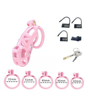 Rimba Toys - P-Cage PC01 - Kunststof Kuisheidskooi - Peniskooi - Chastity - Roze - Verkrijgbaar in 3 maten-Laced-up.nl