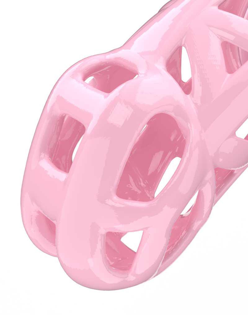 Rimba Toys - P-Cage PC01 - Kunststof Kuisheidskooi - Peniskooi - Chastity - Roze - Verkrijgbaar in 3 maten-Laced-up.nl