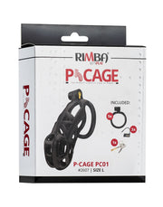 Rimba Toys - P-Cage PC01 - Kunststof Kuisheidskooi - Peniskooi - Chastity - Zwart - Verkrijgbaar in 3 maten-Laced-up.nl
