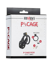 Rimba Toys - P-Cage PC01 - Kunststof Kuisheidskooi - Peniskooi - Chastity - Zwart - Verkrijgbaar in 3 maten-Laced-up.nl