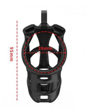 Rimba Toys - P-Cage PC01 - Kunststof Kuisheidskooi - Peniskooi - Chastity - Zwart - Verkrijgbaar in 3 maten-Laced-up.nl