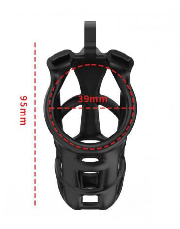Rimba Toys - P-Cage PC01 - Kunststof Kuisheidskooi - Peniskooi - Chastity - Zwart - Verkrijgbaar in 3 maten-Laced-up.nl