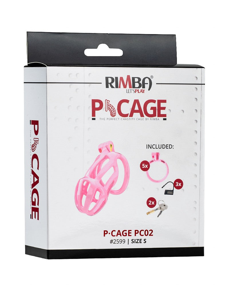 Rimba Toys - P-Cage PC02 - Kunststof Kuisheidskooi - Peniskooi - Chastity - Roze - Verkrijgbaar in 3 maten-Laced-up.nl