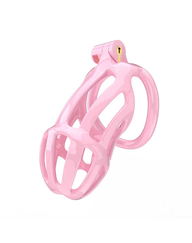Rimba Toys - P-Cage PC02 - Kunststof Kuisheidskooi - Peniskooi - Chastity - Roze - Verkrijgbaar in 3 maten-Laced-up.nl