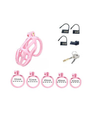 Rimba Toys - P-Cage PC02 - Kunststof Kuisheidskooi - Peniskooi - Chastity - Roze - Verkrijgbaar in 3 maten-Laced-up.nl