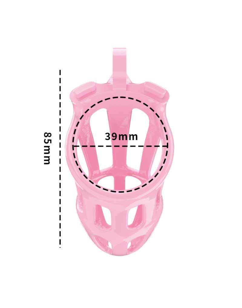 Rimba Toys - P-Cage PC02 - Kunststof Kuisheidskooi - Peniskooi - Chastity - Roze - Verkrijgbaar in 3 maten-Laced-up.nl