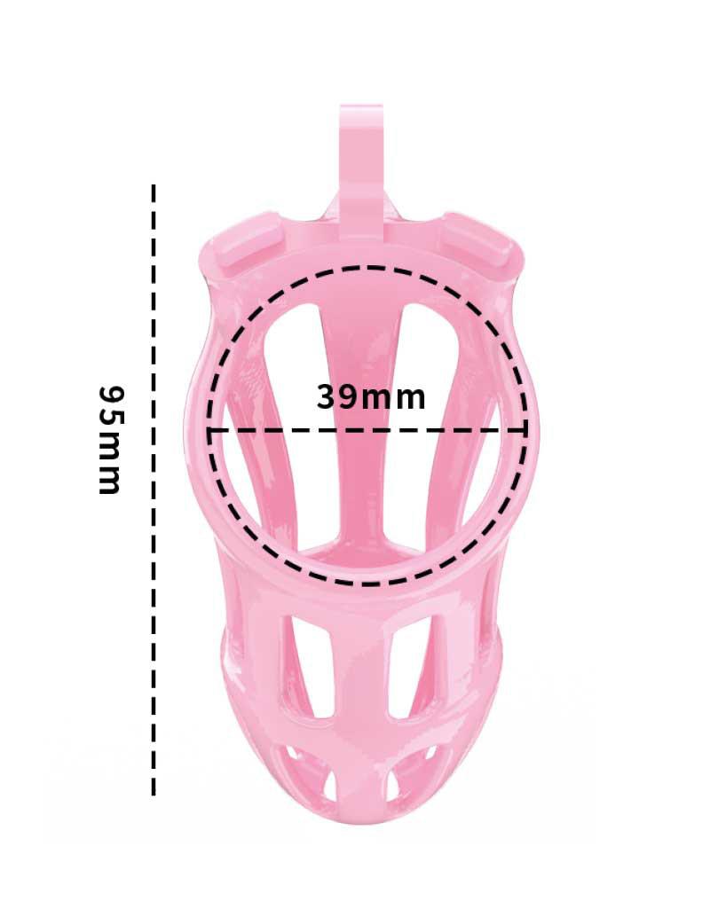 Rimba Toys - P-Cage PC02 - Kunststof Kuisheidskooi - Peniskooi - Chastity - Roze - Verkrijgbaar in 3 maten-Laced-up.nl