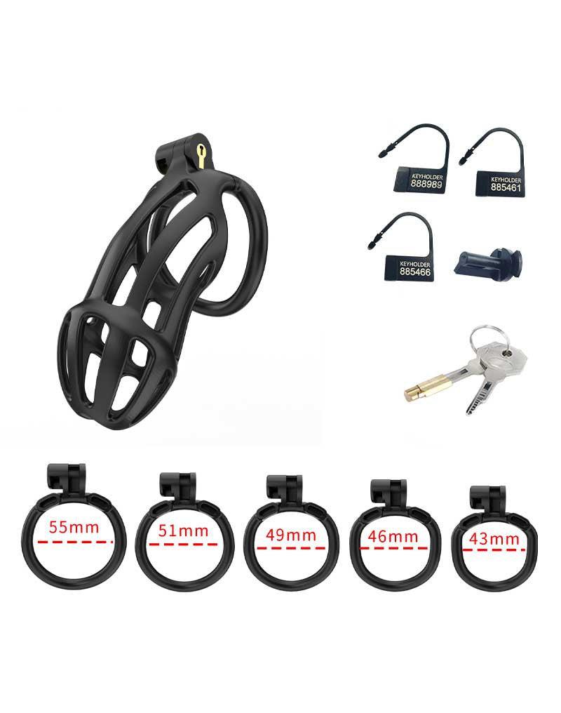 Rimba Toys - P-Cage PC02 - Kunststof Kuisheidskooi - Peniskooi - Chastity - Zwart -Laced-up.nl