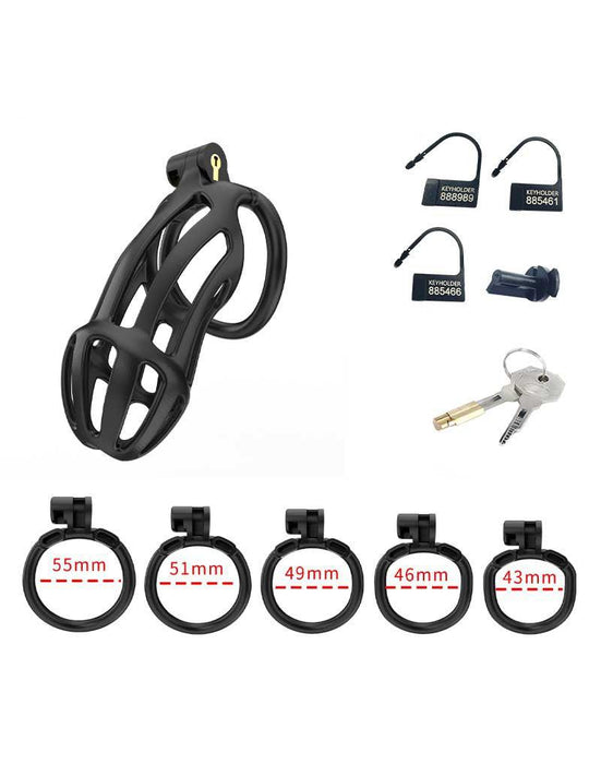 Rimba Toys - P-Cage PC02 - Kunststof Kuisheidskooi - Peniskooi - Chastity - Zwart -Laced-up.nl