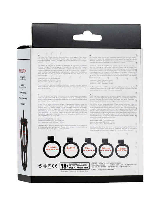 Rimba Toys - P-Cage PC02 - Kunststof Kuisheidskooi - Peniskooi - Chastity - Zwart -Laced-up.nl