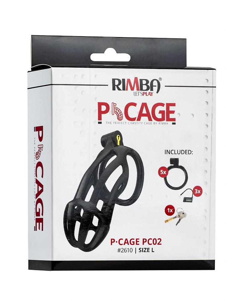 Rimba Toys - P-Cage PC02 - Kunststof Kuisheidskooi - Peniskooi - Chastity - Zwart -Laced-up.nl