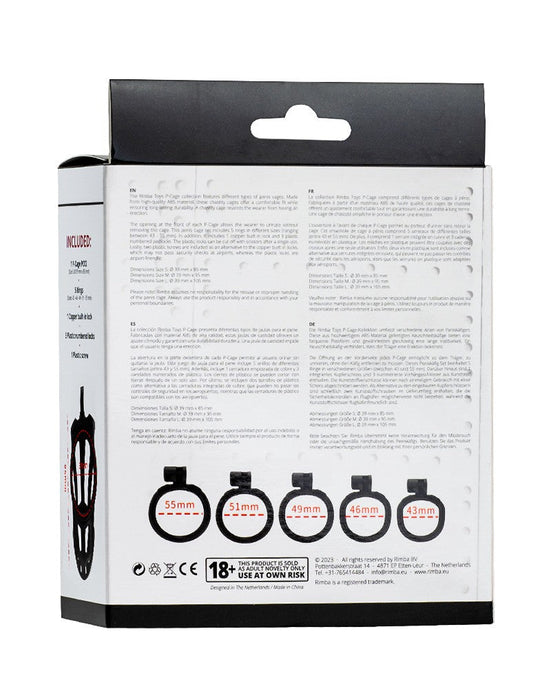 Rimba Toys - P-Cage PC02 - Kunststof Kuisheidskooi - Peniskooi - Chastity - Zwart -Laced-up.nl