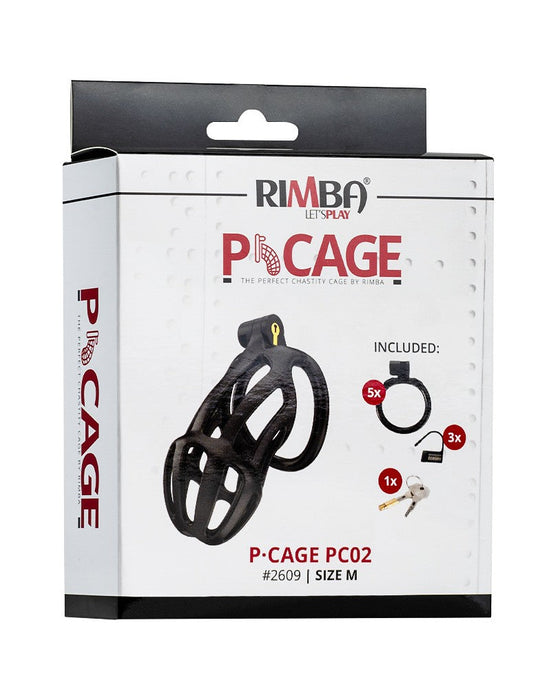 Rimba Toys - P-Cage PC02 - Kunststof Kuisheidskooi - Peniskooi - Chastity - Zwart -Laced-up.nl