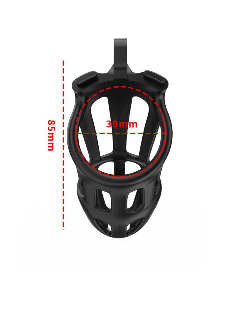 Rimba Toys - P-Cage PC02 - Kunststof Kuisheidskooi - Peniskooi - Chastity - Zwart -Laced-up.nl