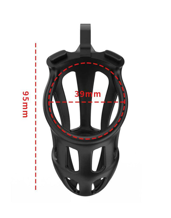 Rimba Toys - P-Cage PC02 - Kunststof Kuisheidskooi - Peniskooi - Chastity - Zwart -Laced-up.nl