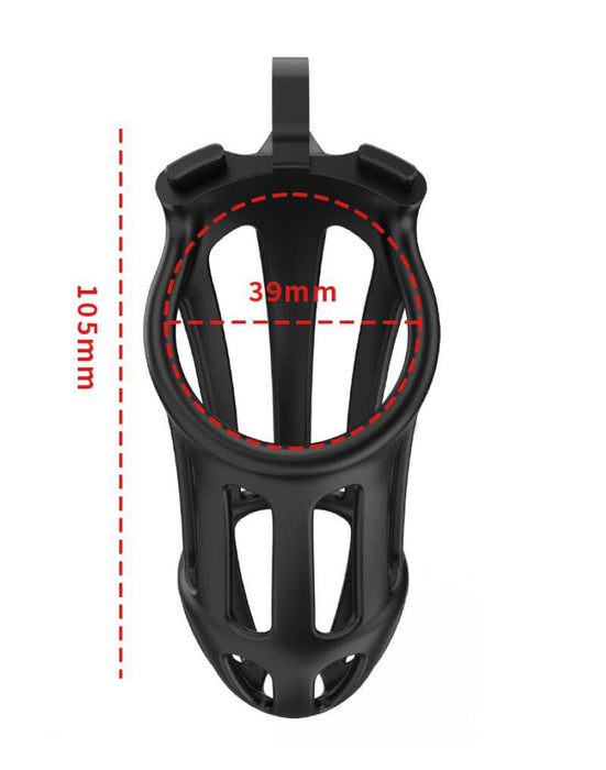 Rimba Toys - P-Cage PC02 - Kunststof Kuisheidskooi - Peniskooi - Chastity - Zwart -Laced-up.nl