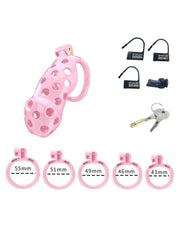 Rimba Toys - P-Cage PC03 - Kunststof Kuisheidskooi - Peniskooi - Chastity - Roze-Laced-up.nl
