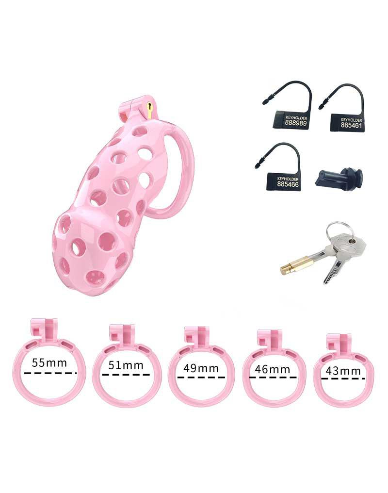 Rimba Toys - P-Cage PC03 - Kunststof Kuisheidskooi - Peniskooi - Chastity - Roze-Laced-up.nl