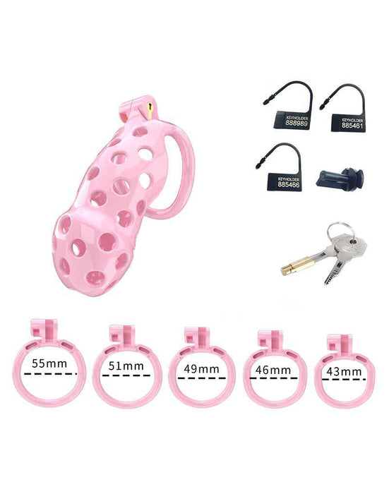 Rimba Toys - P-Cage PC03 - Kunststof Kuisheidskooi - Peniskooi - Chastity - Roze-Laced-up.nl