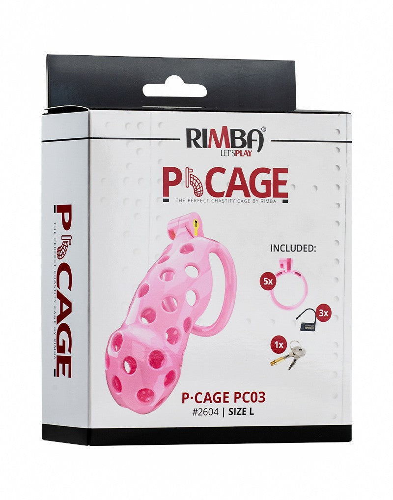 Rimba Toys - P-Cage PC03 - Kunststof Kuisheidskooi - Peniskooi - Chastity - Roze-Laced-up.nl