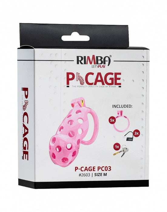 Rimba Toys - P-Cage PC03 - Kunststof Kuisheidskooi - Peniskooi - Chastity - Roze-Laced-up.nl