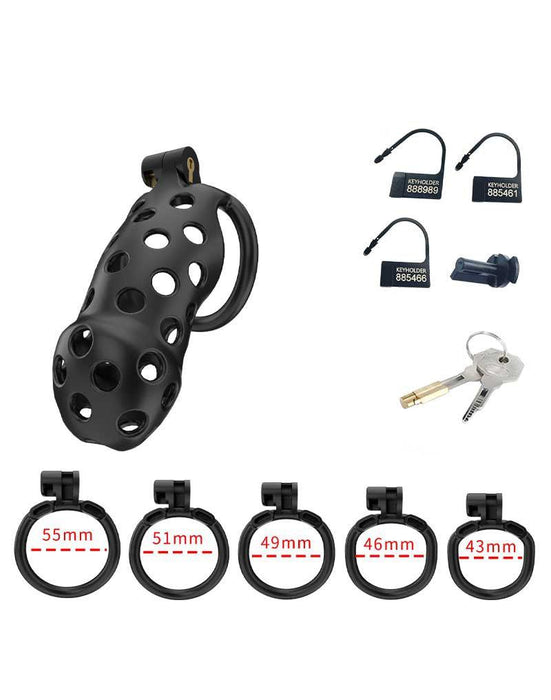 Rimba Toys - P-Cage PC03 - Kunststof Kuisheidskooi - Peniskooi - Chastity - Zwart -Laced-up.nl