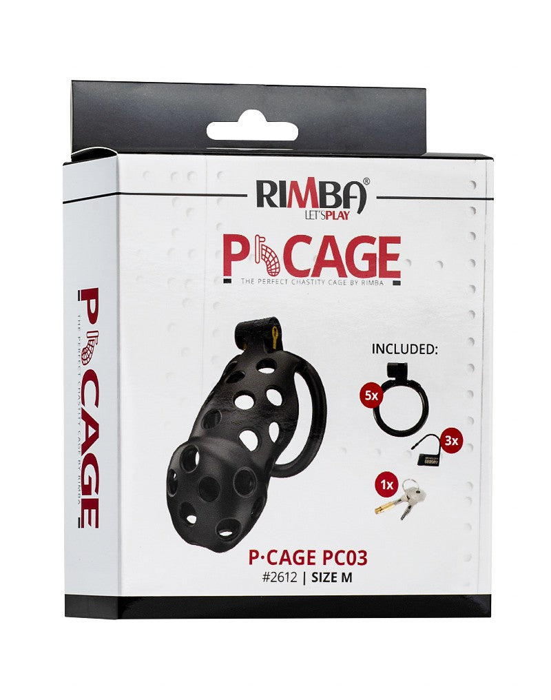 Rimba Toys - P-Cage PC03 - Kunststof Kuisheidskooi - Peniskooi - Chastity - Zwart -Laced-up.nl