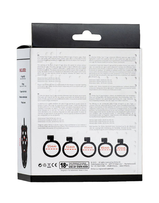 Rimba Toys - P-Cage PC03 - Kunststof Kuisheidskooi - Peniskooi - Chastity - Zwart -Laced-up.nl