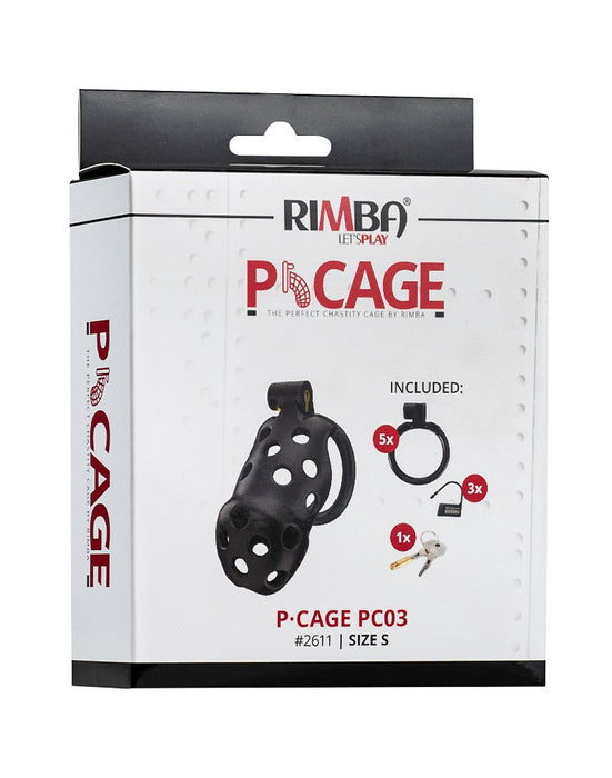 Rimba Toys - P-Cage PC03 - Kunststof Kuisheidskooi - Peniskooi - Chastity - Zwart -Laced-up.nl