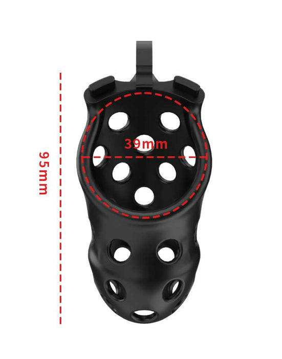 Rimba Toys - P-Cage PC03 - Kunststof Kuisheidskooi - Peniskooi - Chastity - Zwart -Laced-up.nl