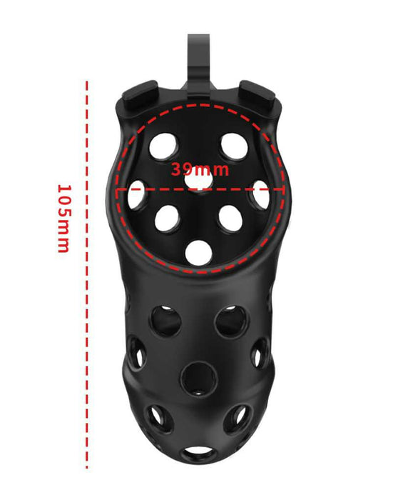 Rimba Toys - P-Cage PC03 - Kunststof Kuisheidskooi - Peniskooi - Chastity - Zwart -Laced-up.nl