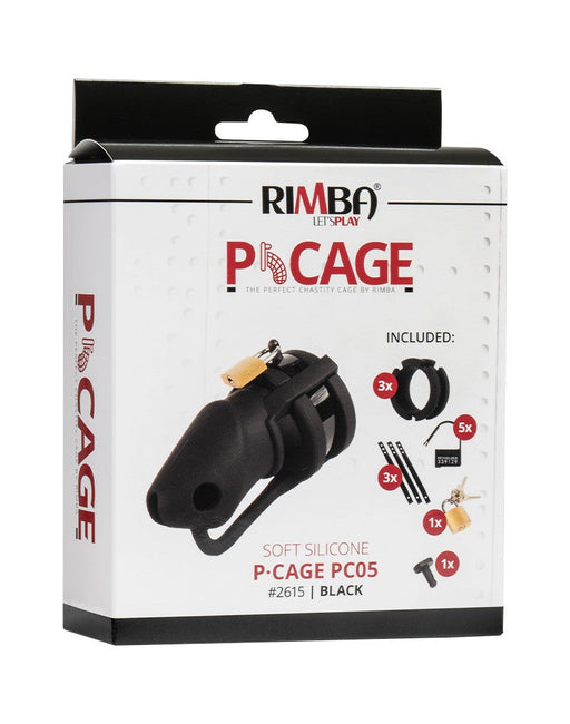 Rimba Toys - P-Cage PC05 - Siliconen Kuisheidskooi - Peniskooi - Chastity - Zwart-Laced-up.nl