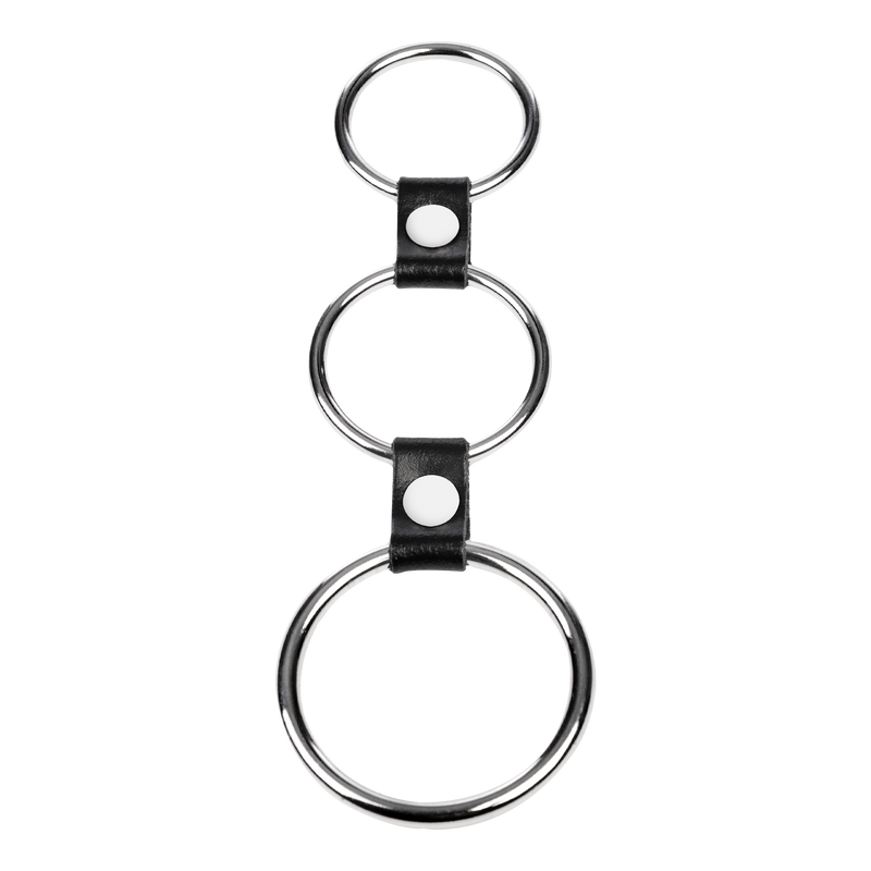 Rimba - Triple Cockring Metaal - Zwart-Erotiekvoordeel.nl
