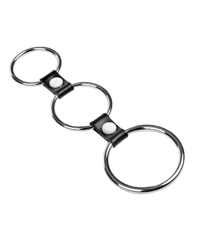 Rimba - Triple Cockring Metaal - Zwart-Erotiekvoordeel.nl