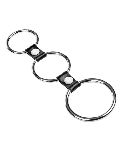 Rimba - Triple Cockring Metaal - Zwart-Erotiekvoordeel.nl