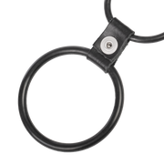 Rimba - Triple Cockring - Rubber en Leer - Zwart-Erotiekvoordeel.nl