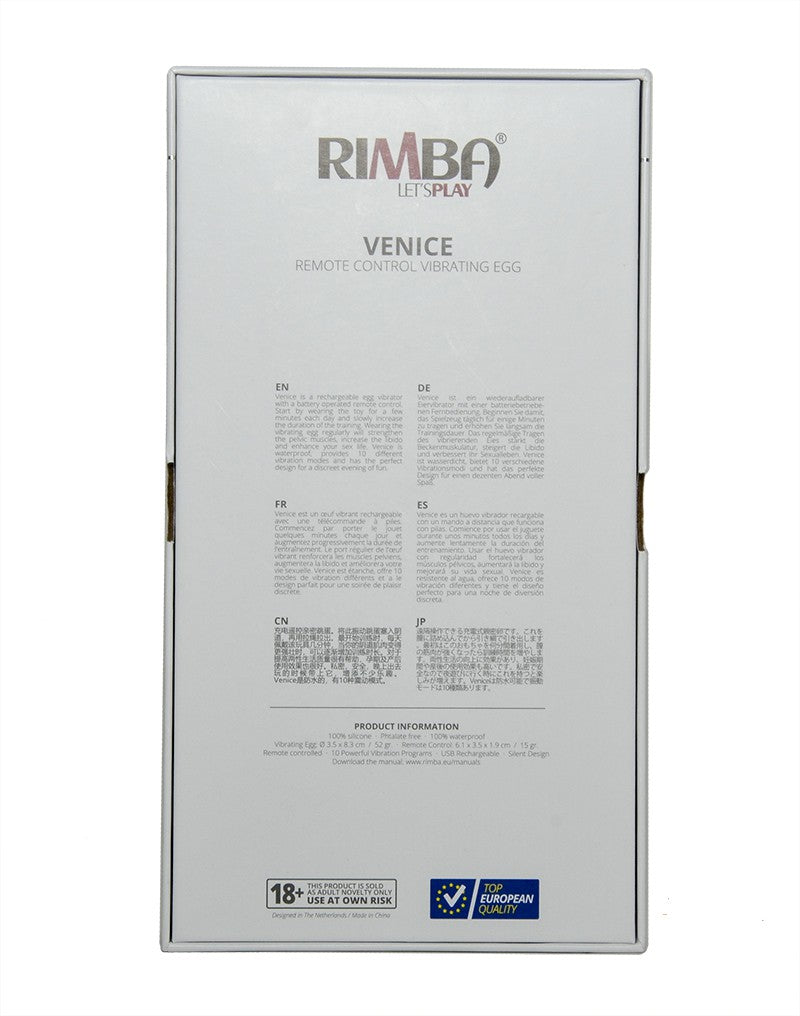 Rimba - Venice - Vibrerend Eitje Met Afstandsbediening - Zwart-Laced-up.nl
