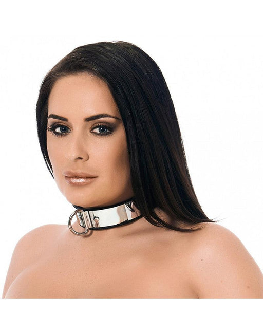 Rimba - Verstelbare Lederen Halsband met Metalen Plaat en Hangslot - Stijlvol en Veilig-Laced-up.nl