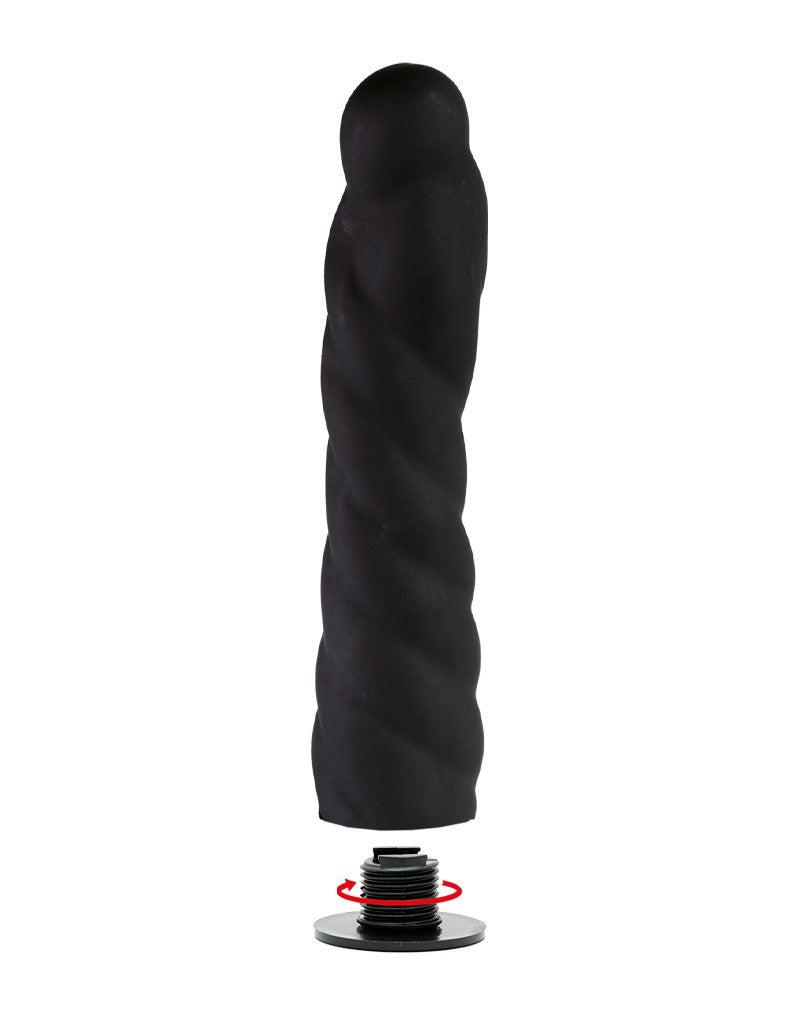 Rimba - Verwisselbare Dildo voor Strap-on - Zwart - Ø3.4 x 16 cm - 160 mm lengte - 34 mm diameter-Laced-up.nl