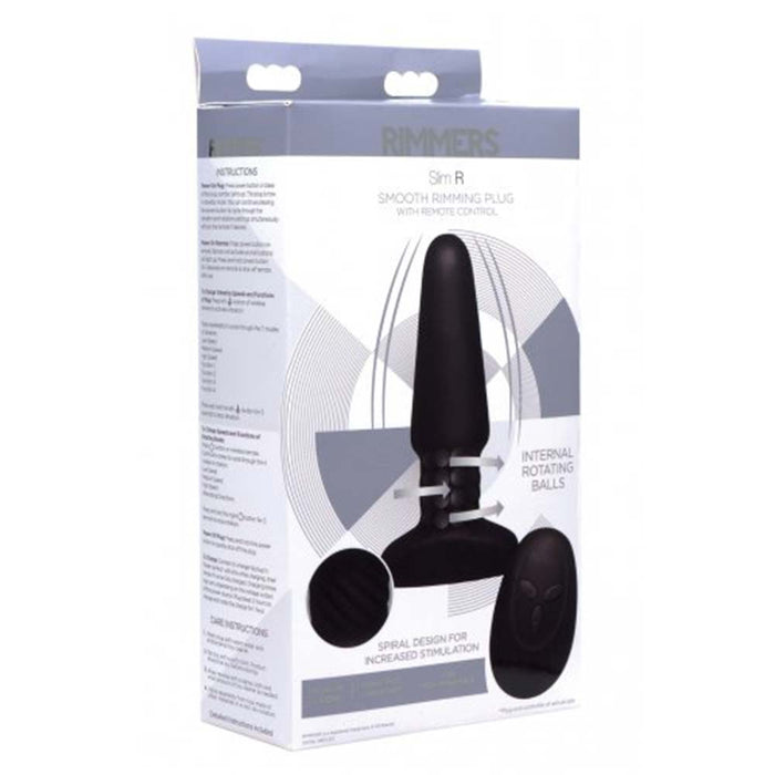 Rimmers - Slim R - Gladde Rimming Buttplug met Afstandsbediening - Zwart-Laced-up.nl